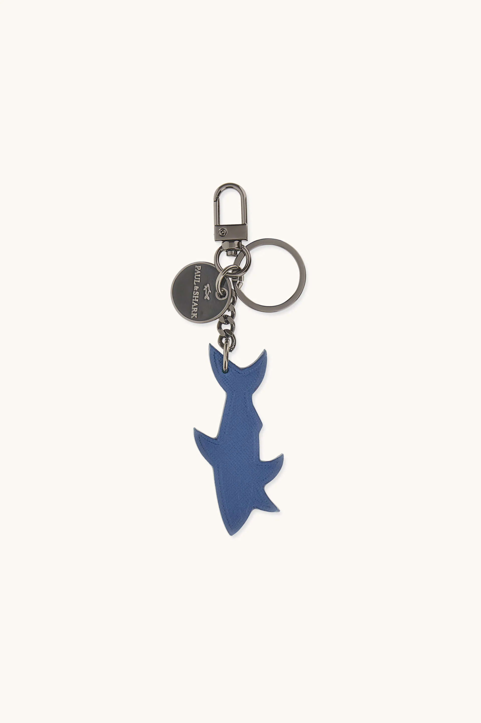 SHARK SAFFIANO LEATHER KEYRING - 1
