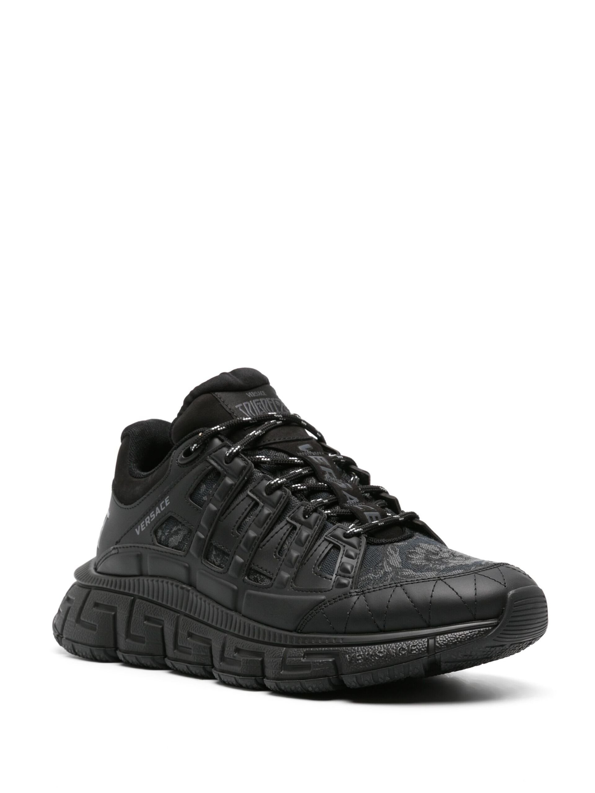 Black Trigreca Barocco-Jacquard Sneakers - 2
