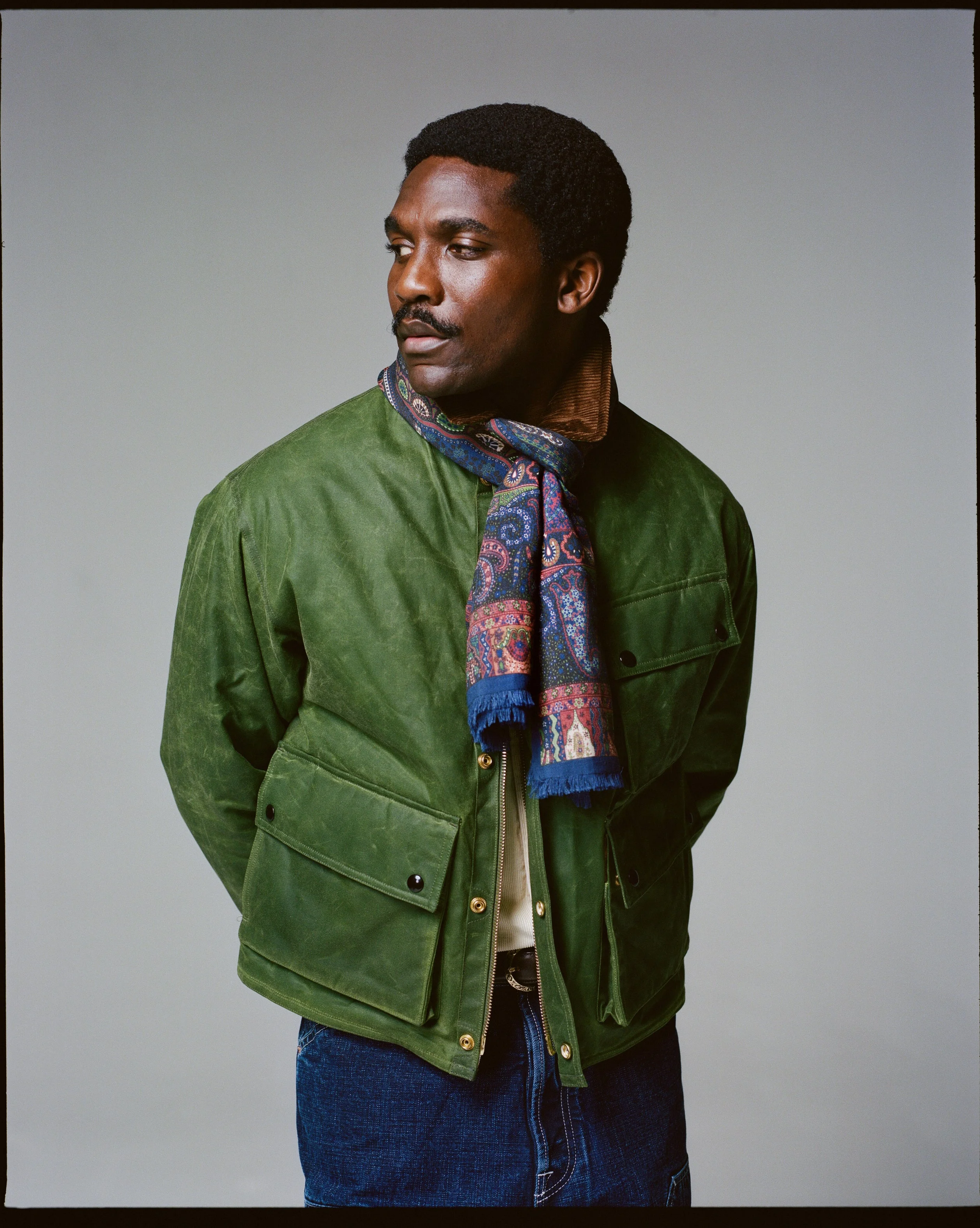 Light Green Waxed Cotton Wader Jacket - 1