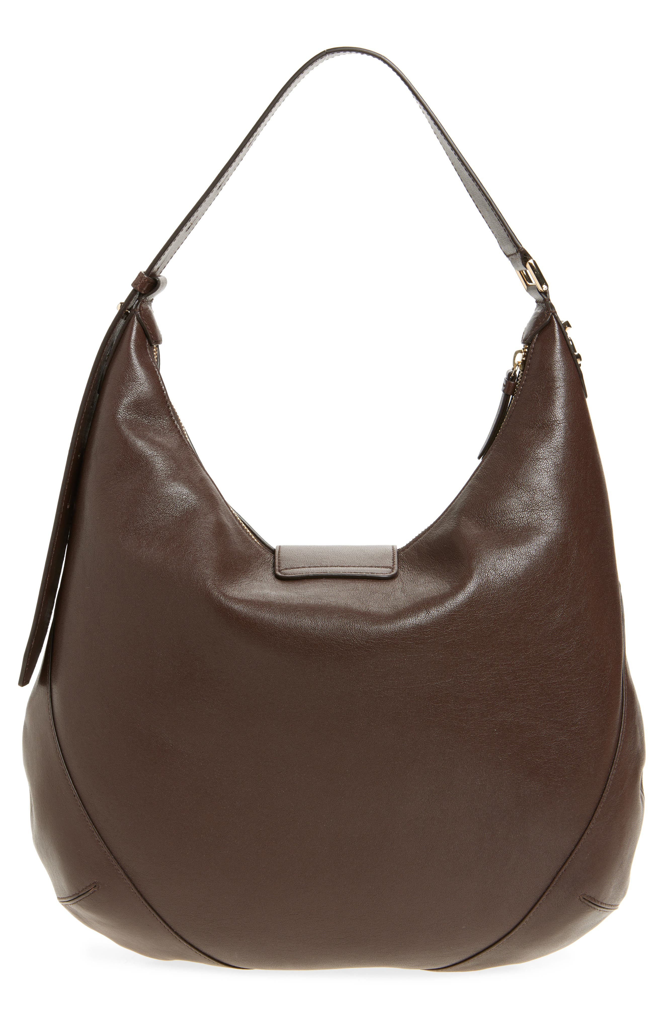 Jimmy Choo Bar Medium Leather Hobo Shoulder Bag in Chocolate/Shiny Gold at Nordstrom - 3