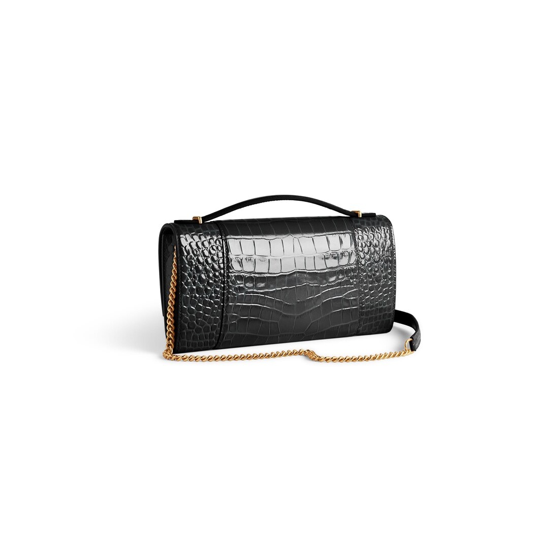Women's Hourglass Pochette With Chain in Black - 3