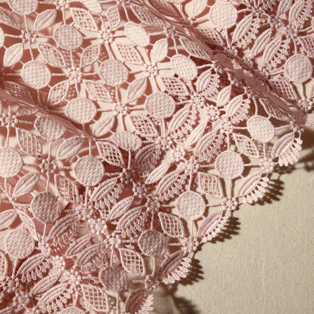 Pink Petal Lace Mini Dress - 6