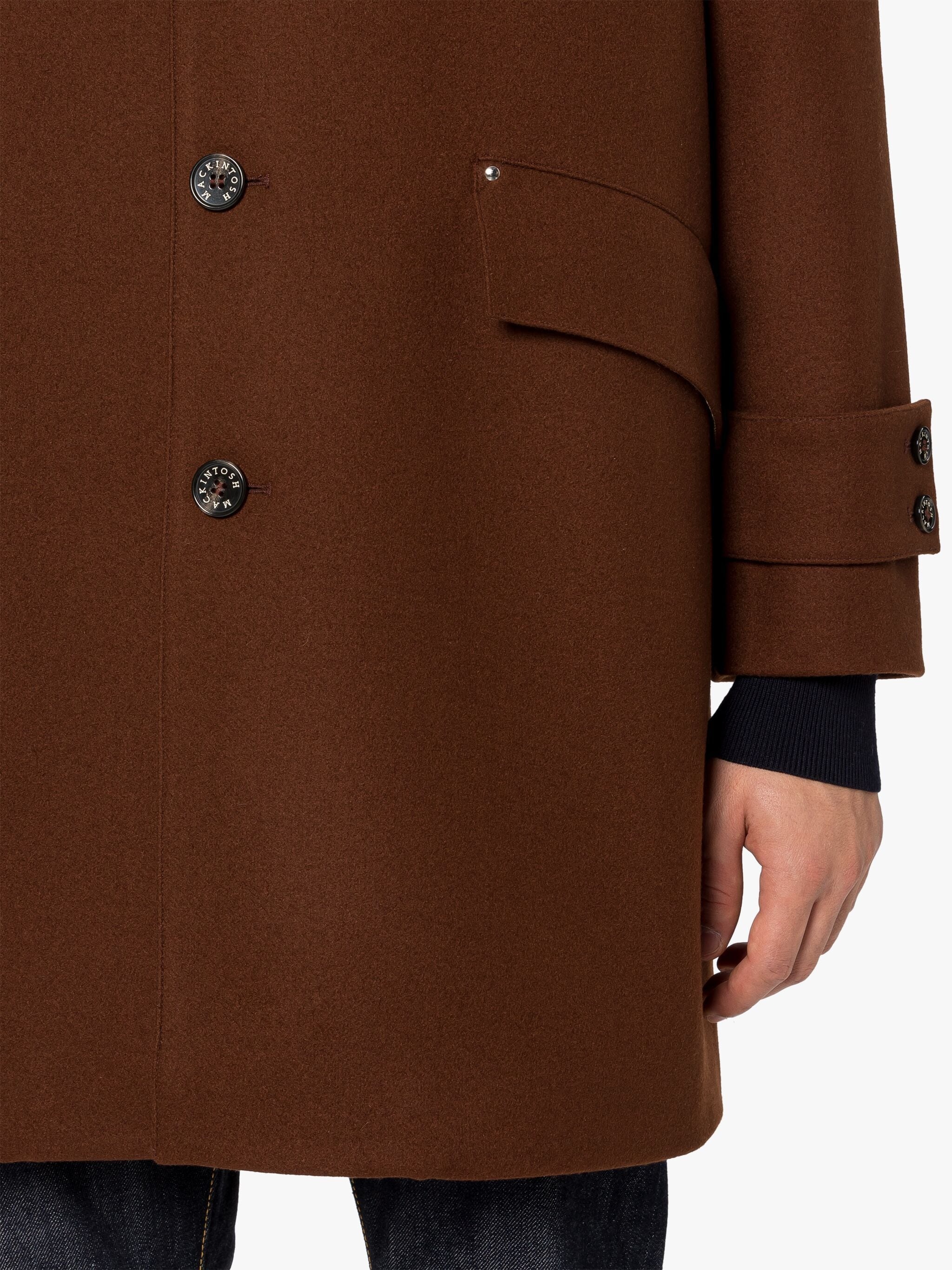 HUMBIE BROWN WOOL OVERCOAT - 6