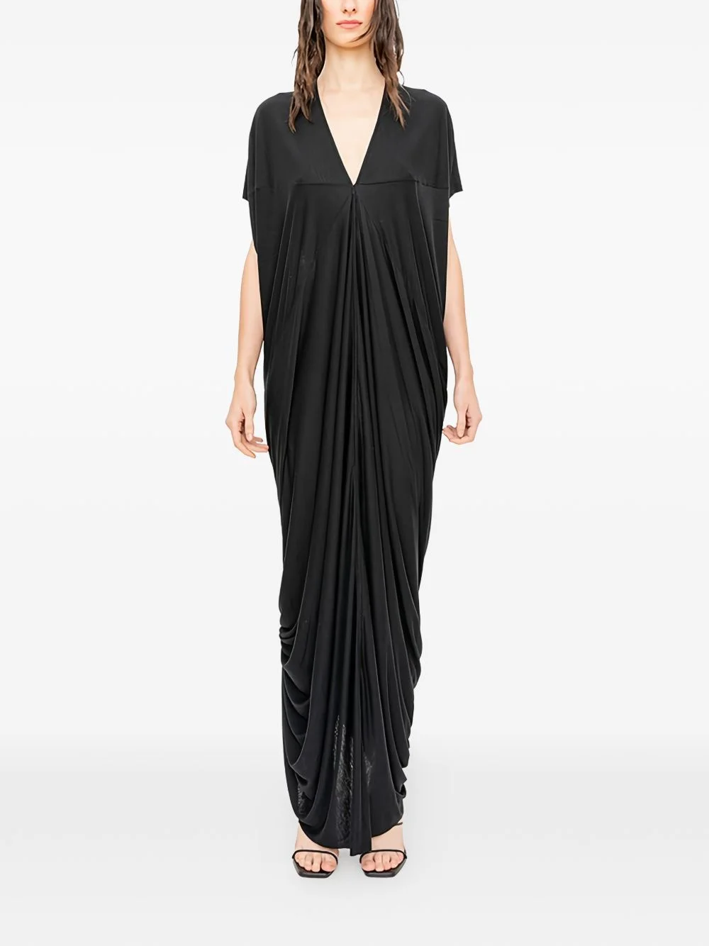 draped V-neck maxi dress - 1