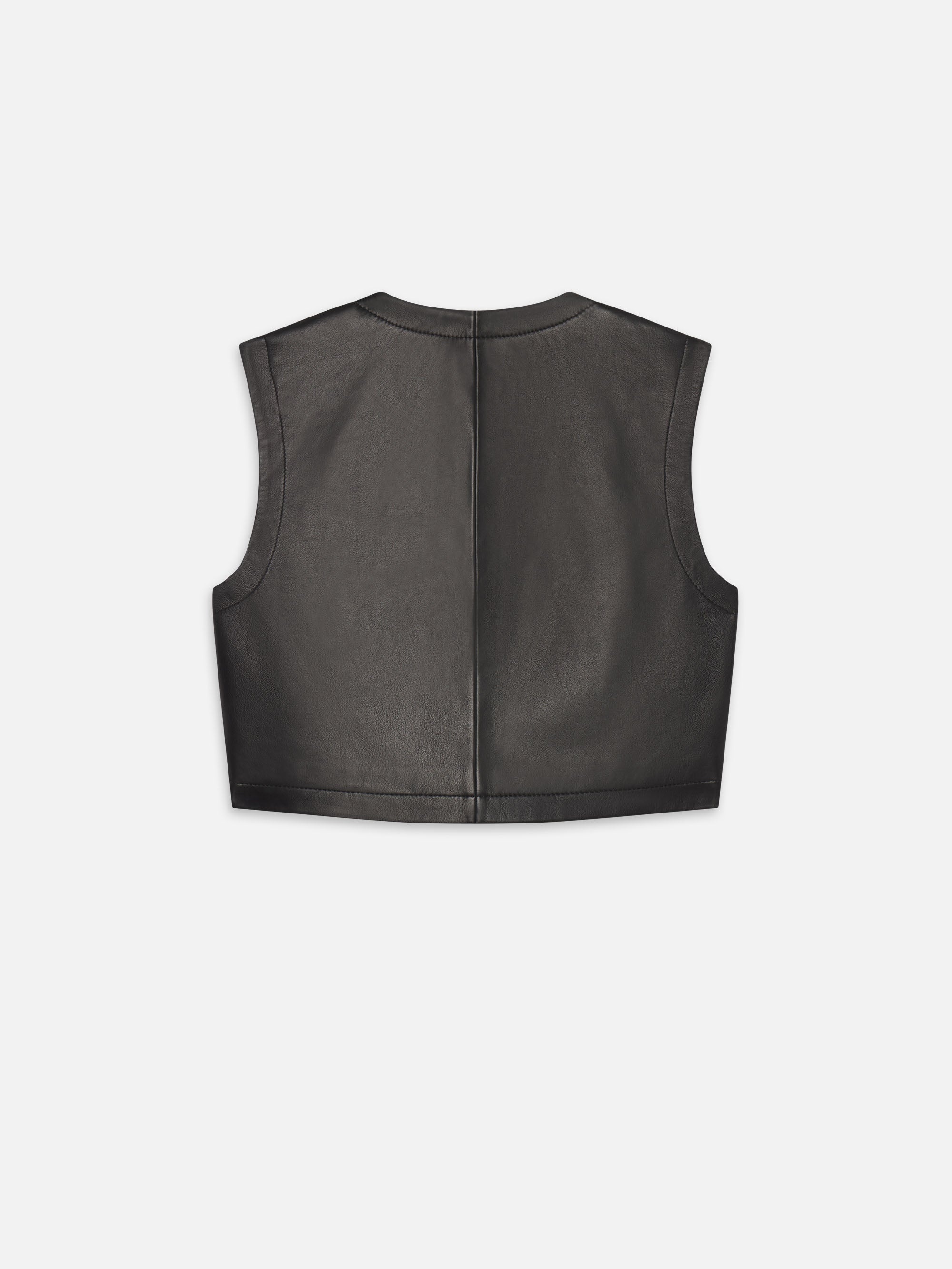 The Leather Vest in Black - 4
