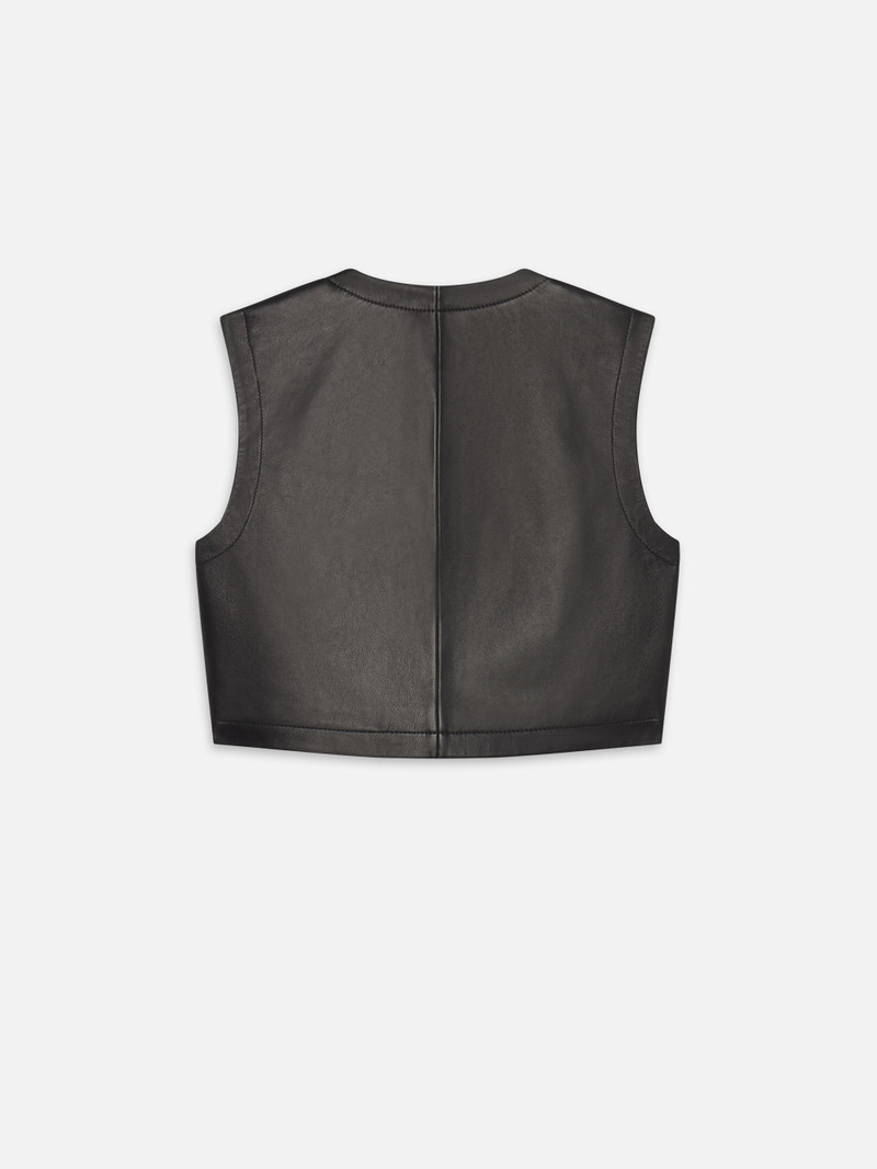 The Leather Vest in Black 4