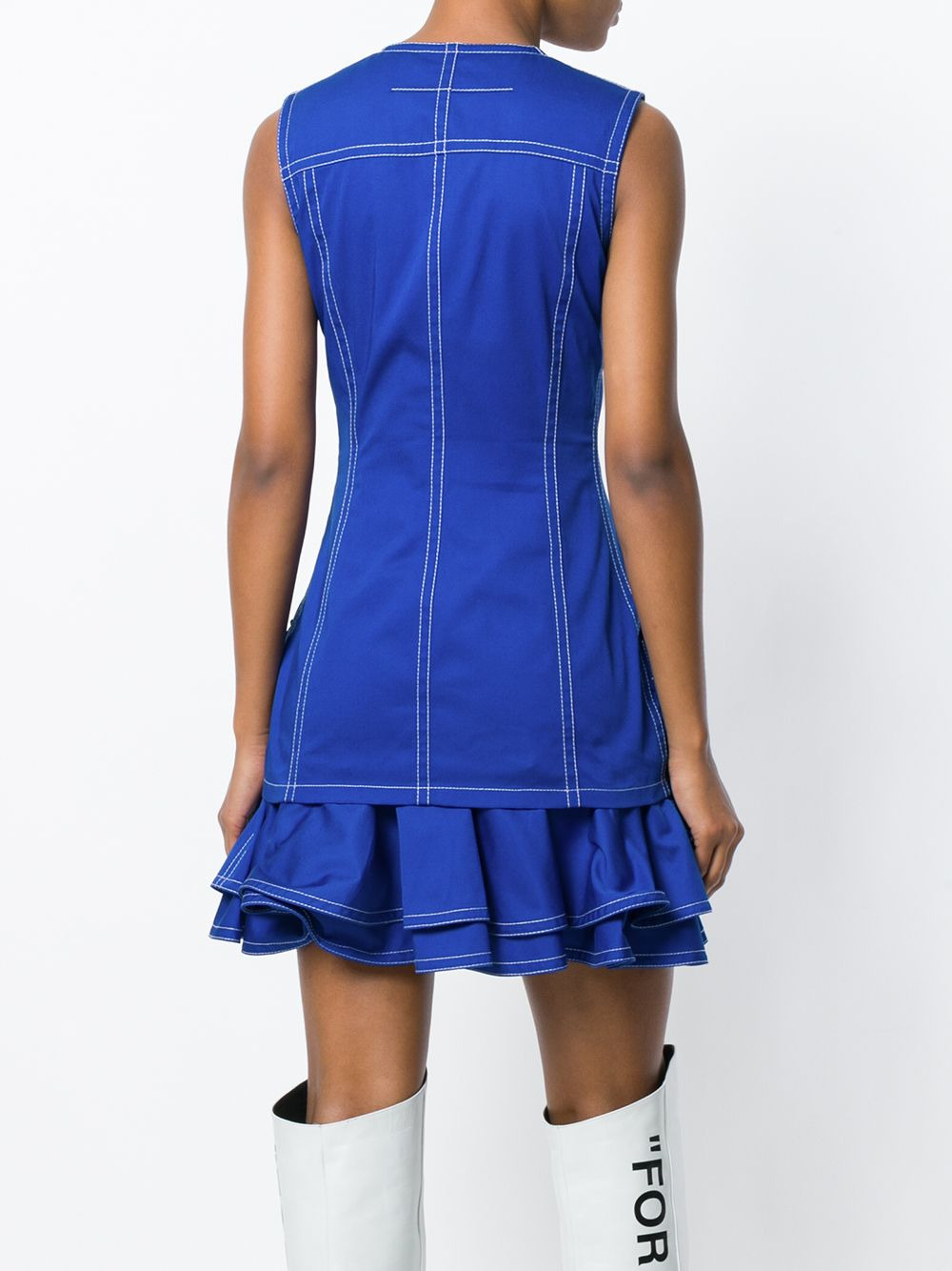 frill-trim fitted dress - 4