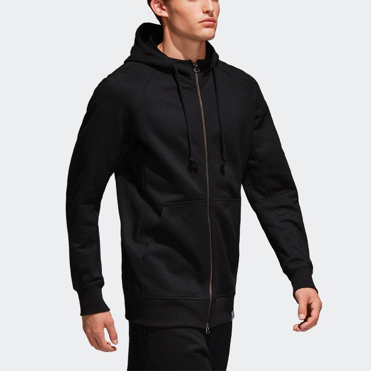 adidas originals hooded Zipper Sports Jacket Black BQ3092 - 3