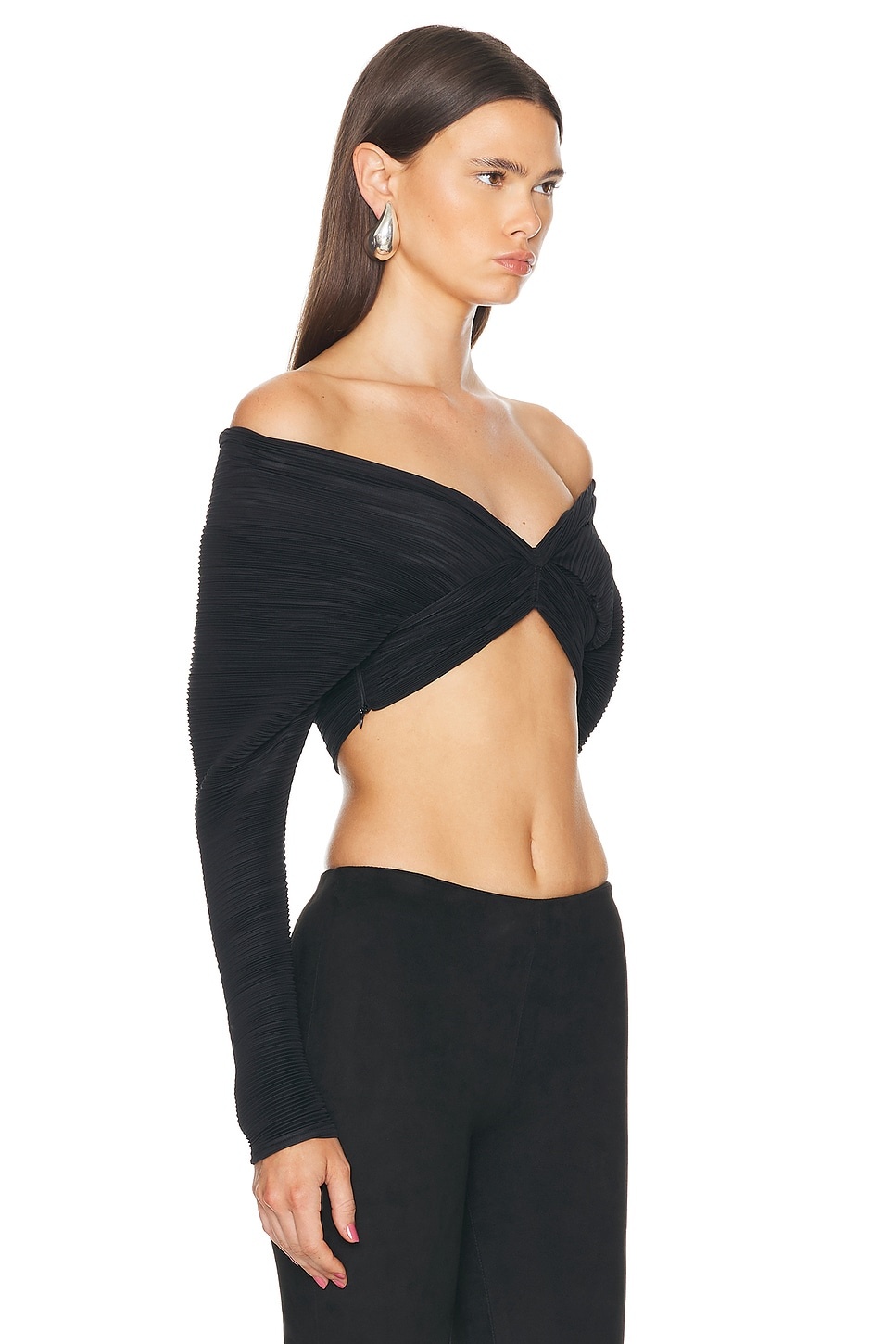 Draped Sleeveless Pleated Top - 2