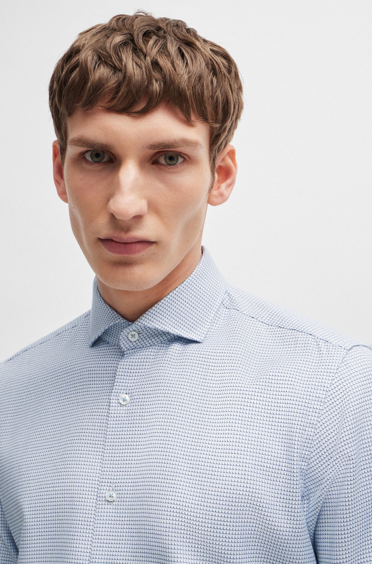 REGULAR-FIT SHIRT IN STRUCTURED COTTON TWILL - 3