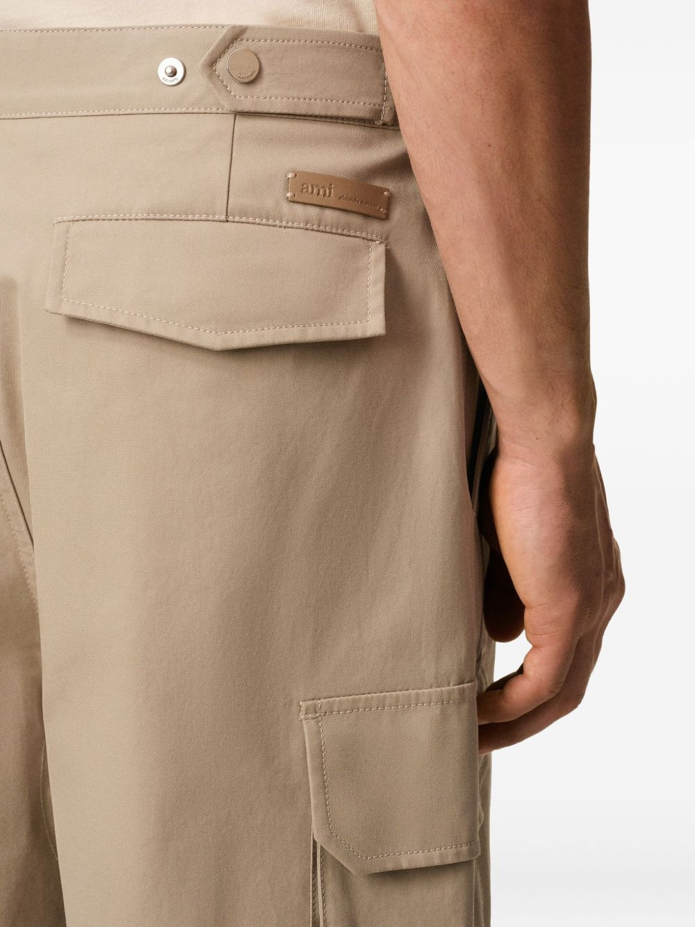 cotton straight-leg trousers - 6