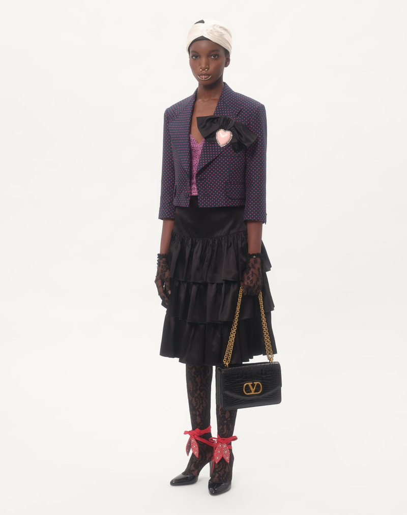 Valentino SHANTUNG JACKET WITH PLUSDEPOIS PRINT WITH BOW outlook