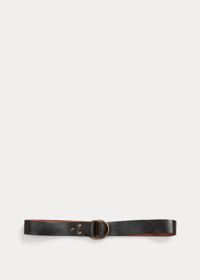 RRL by Ralph Lauren Leather Double–O-Ring Belt outlook