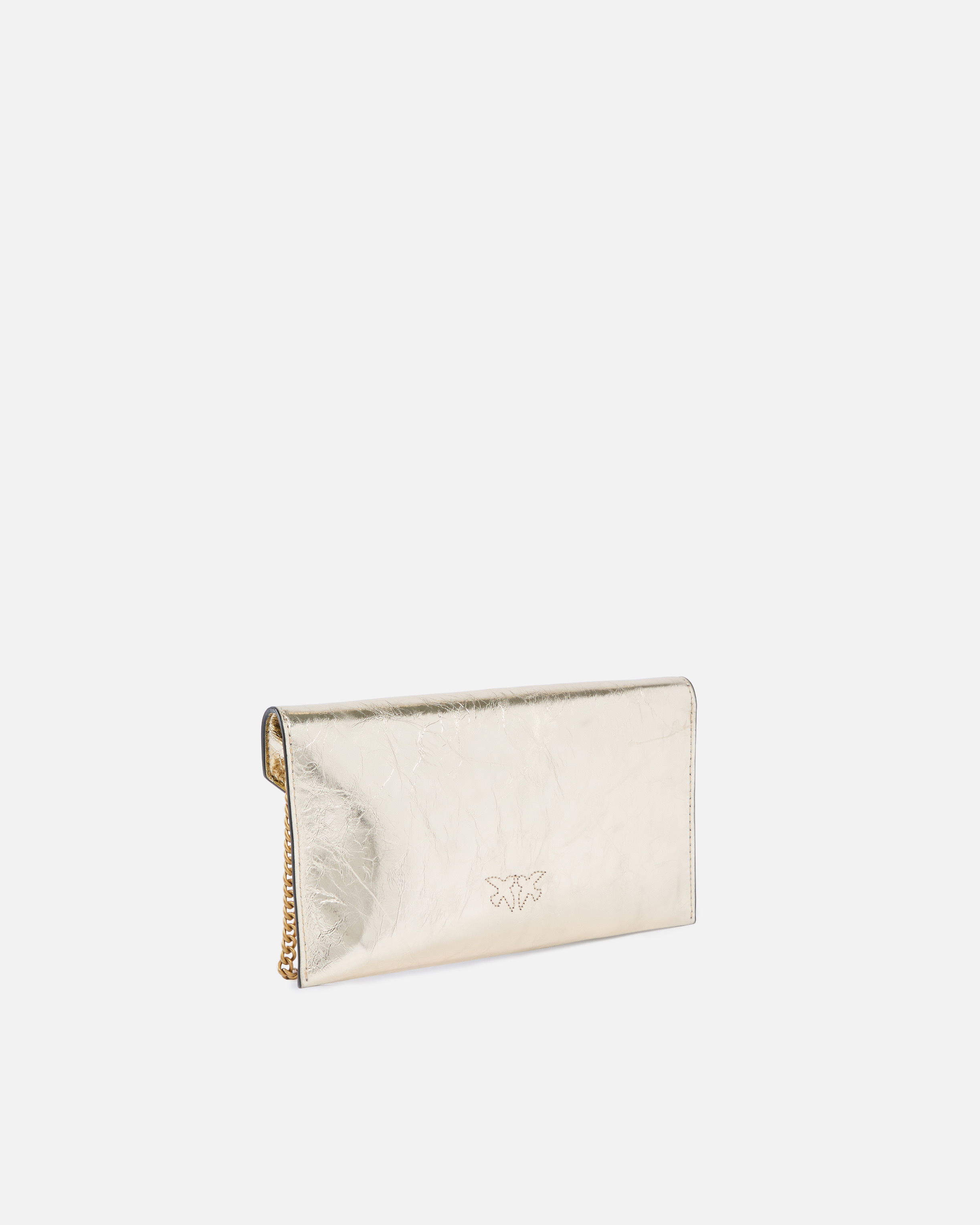 METALLIC LEATHER POUCH WITH LOVE BIRDS LOGO - 2