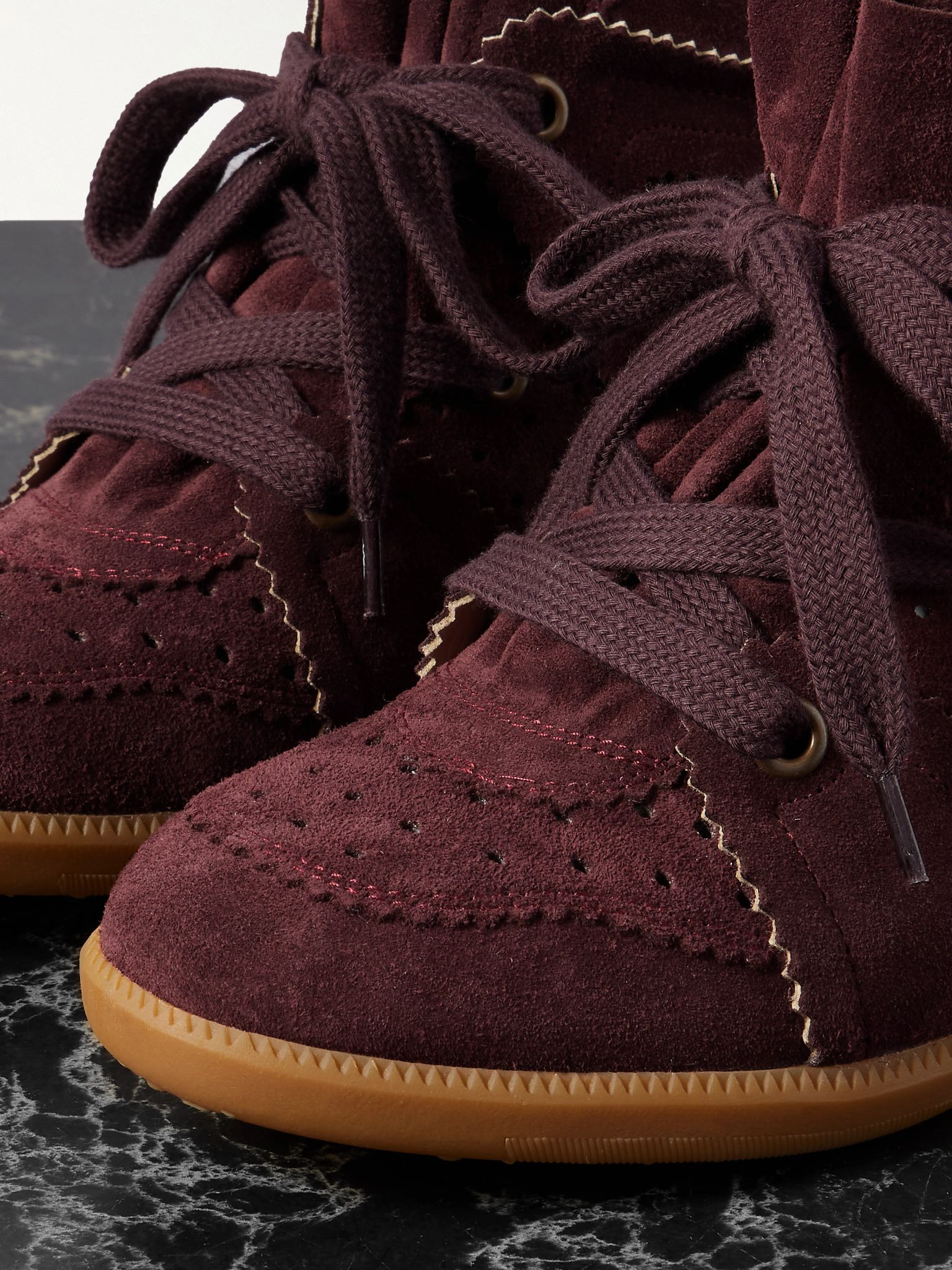 Bobby suede wedge sneakers Plum - 4