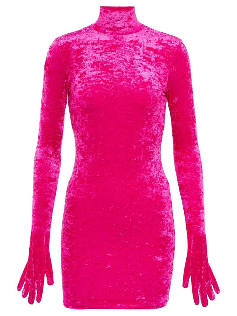 gloved velvet minidress - 1