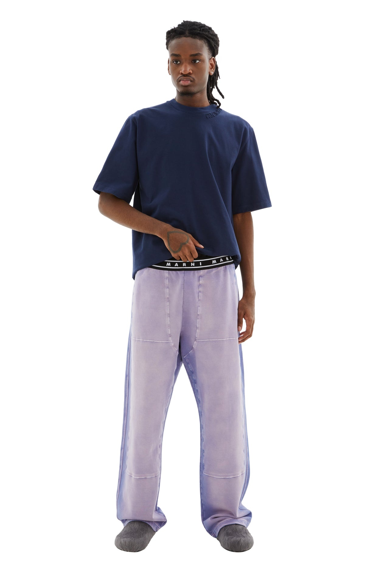 TRACK TROUSERS W/BRANDED WAISTBAND (PURPLE) - 1