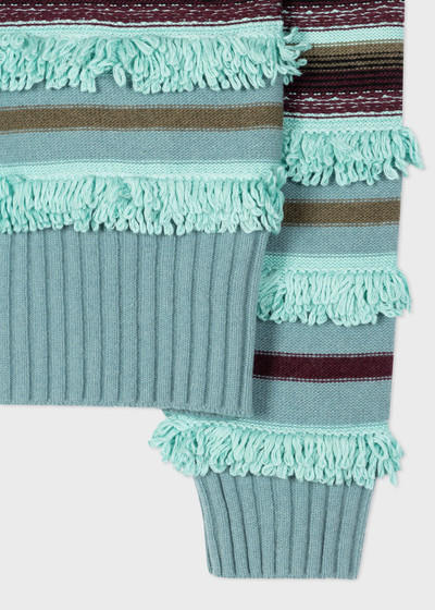 Paul Smith Stripe Fringe Trim Wool-Blend Sweater outlook