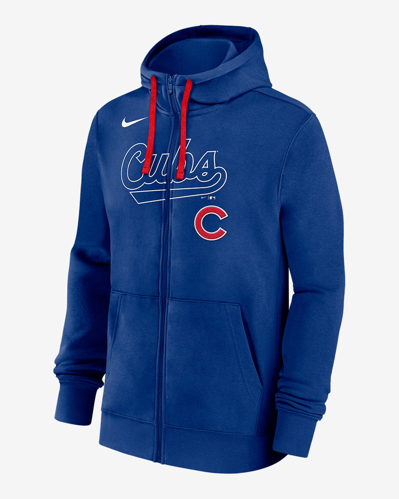 Chicago Cubs Knockout Script Men's Nike MLB Full-Zip Hoodie 1