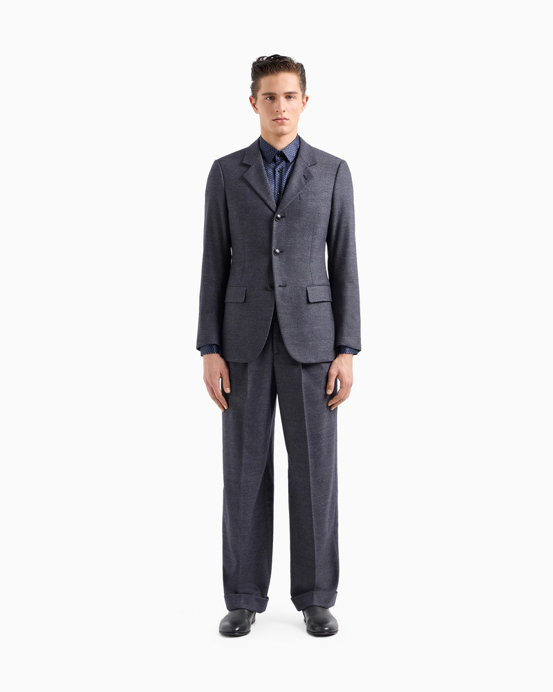 GIORGIO ARMANI Royal Line single-breasted suit in denim-effect virgin wool and cashmere outlook