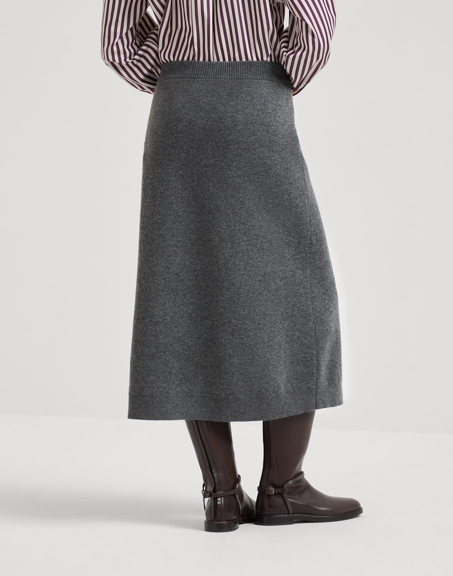 Cashmere double knit midi skirt - 2