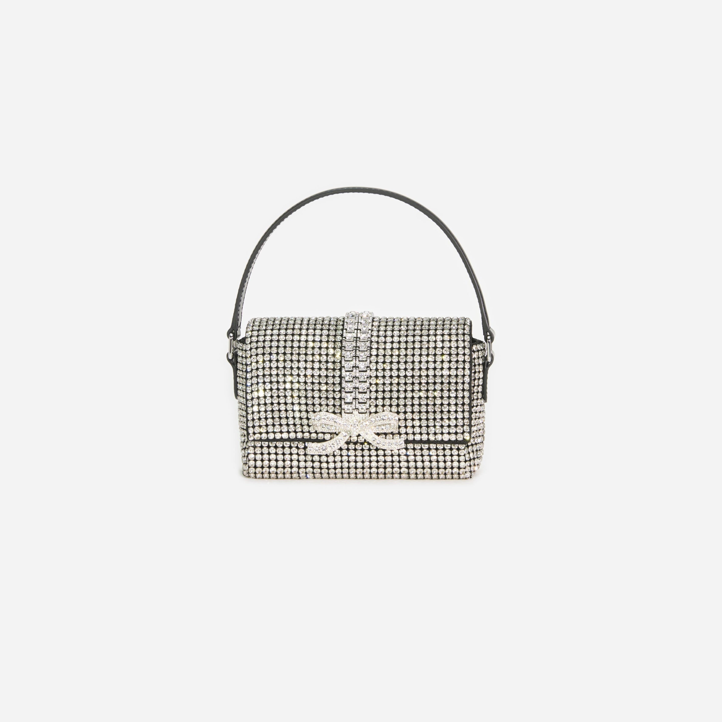 Silver Rhinestone Chainmail Micro Bag - 1