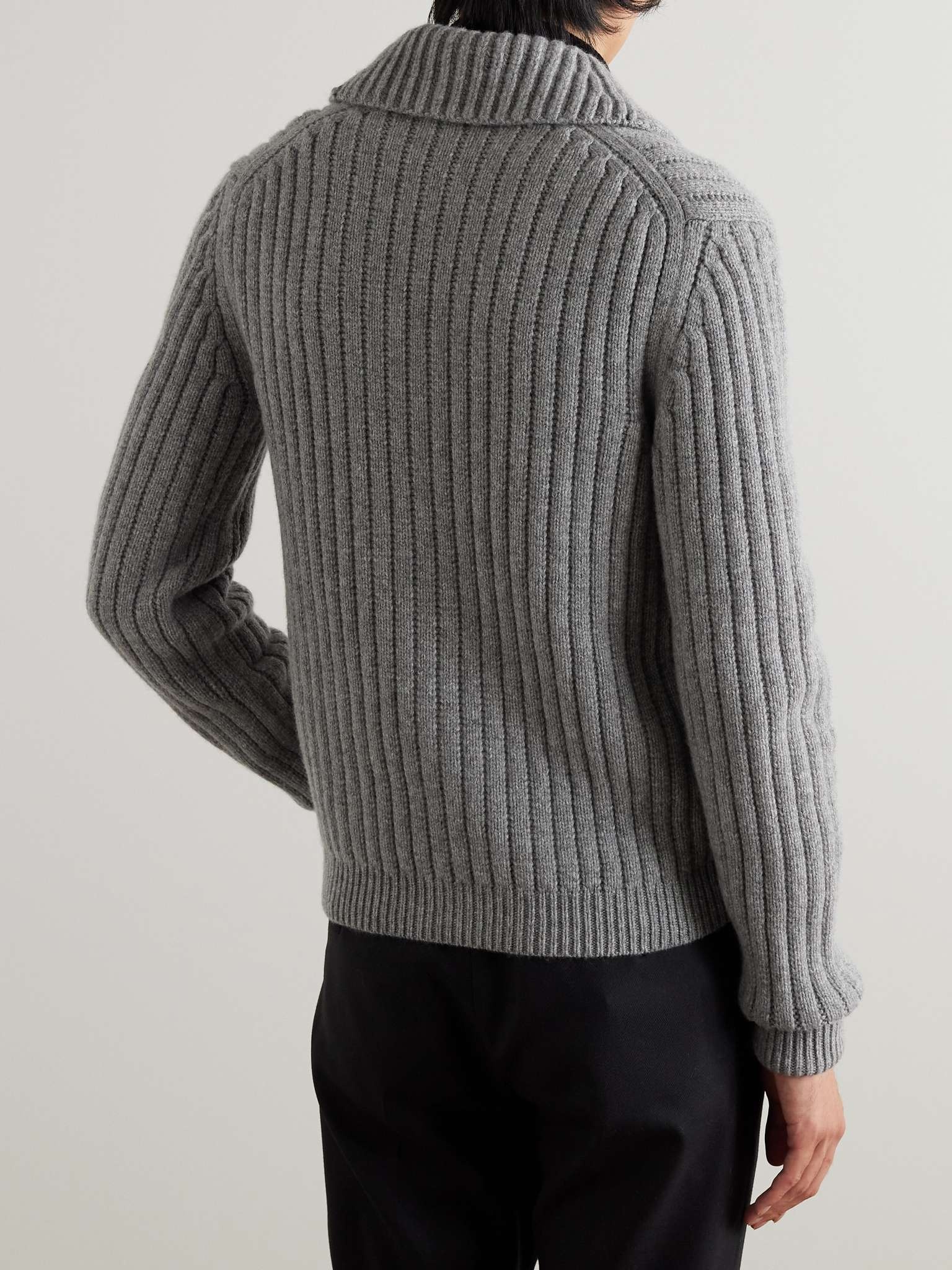 Ribbed Wool and Cashmere-Blend Cardigan - 5
