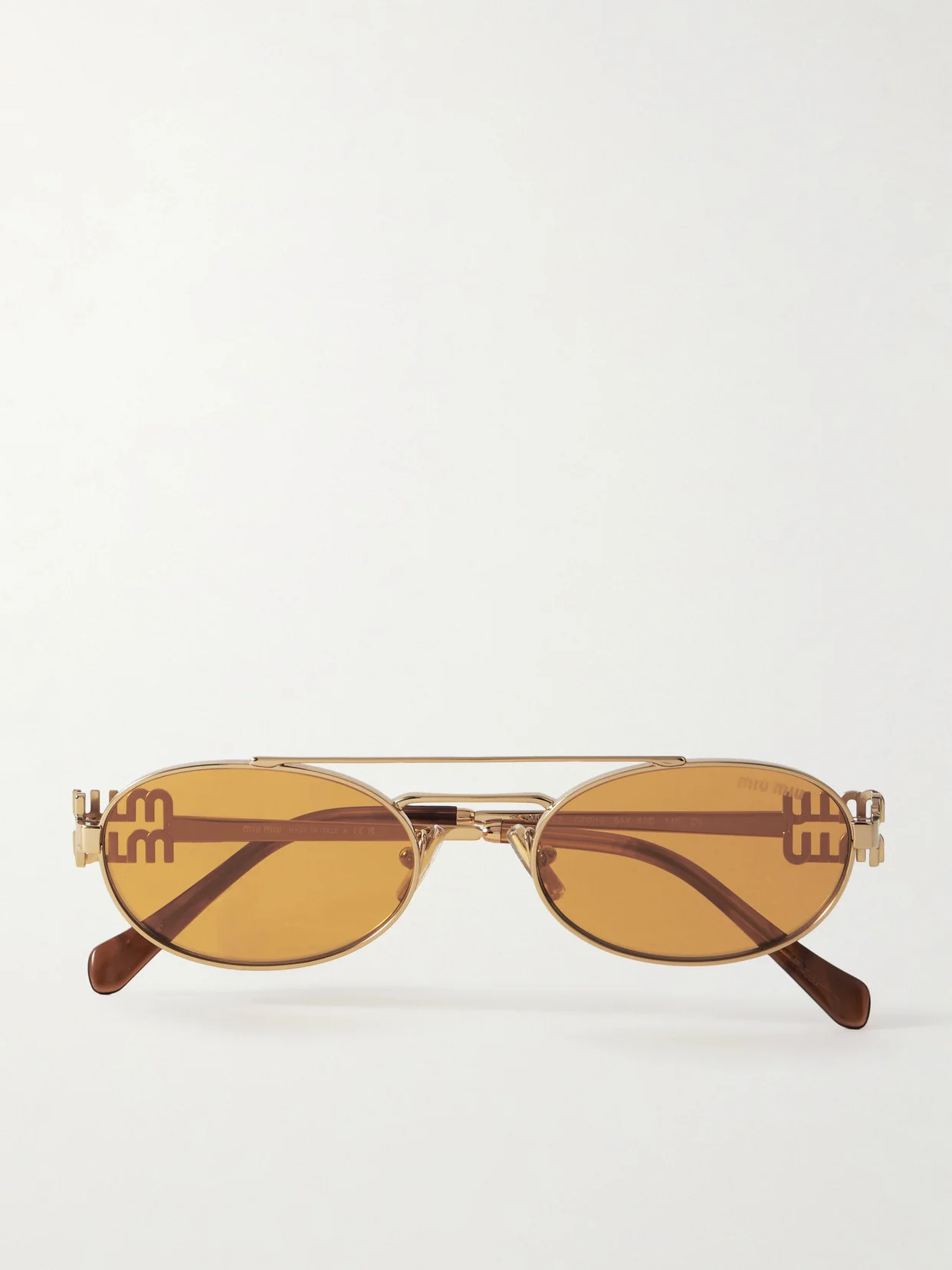 Oval-frame Gold-tone Sunglasses - 1