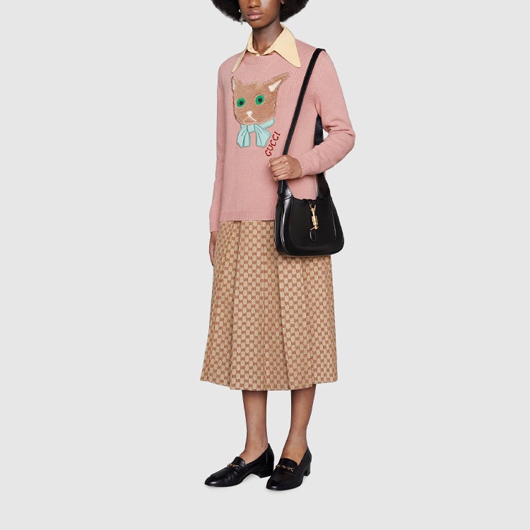 (WMNS) Gucci Wool Jumper With Cat Patch 'Antique Rose' 662173-XKBYI-6183 - 2