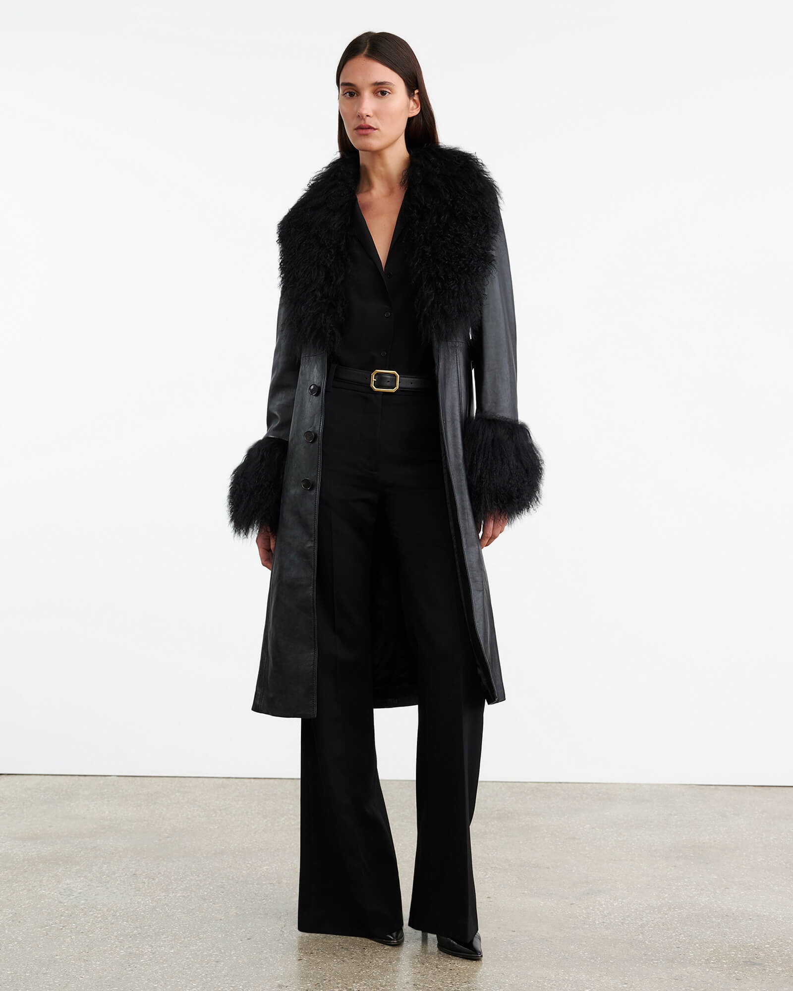 SOLENE LEATHER COAT - 5