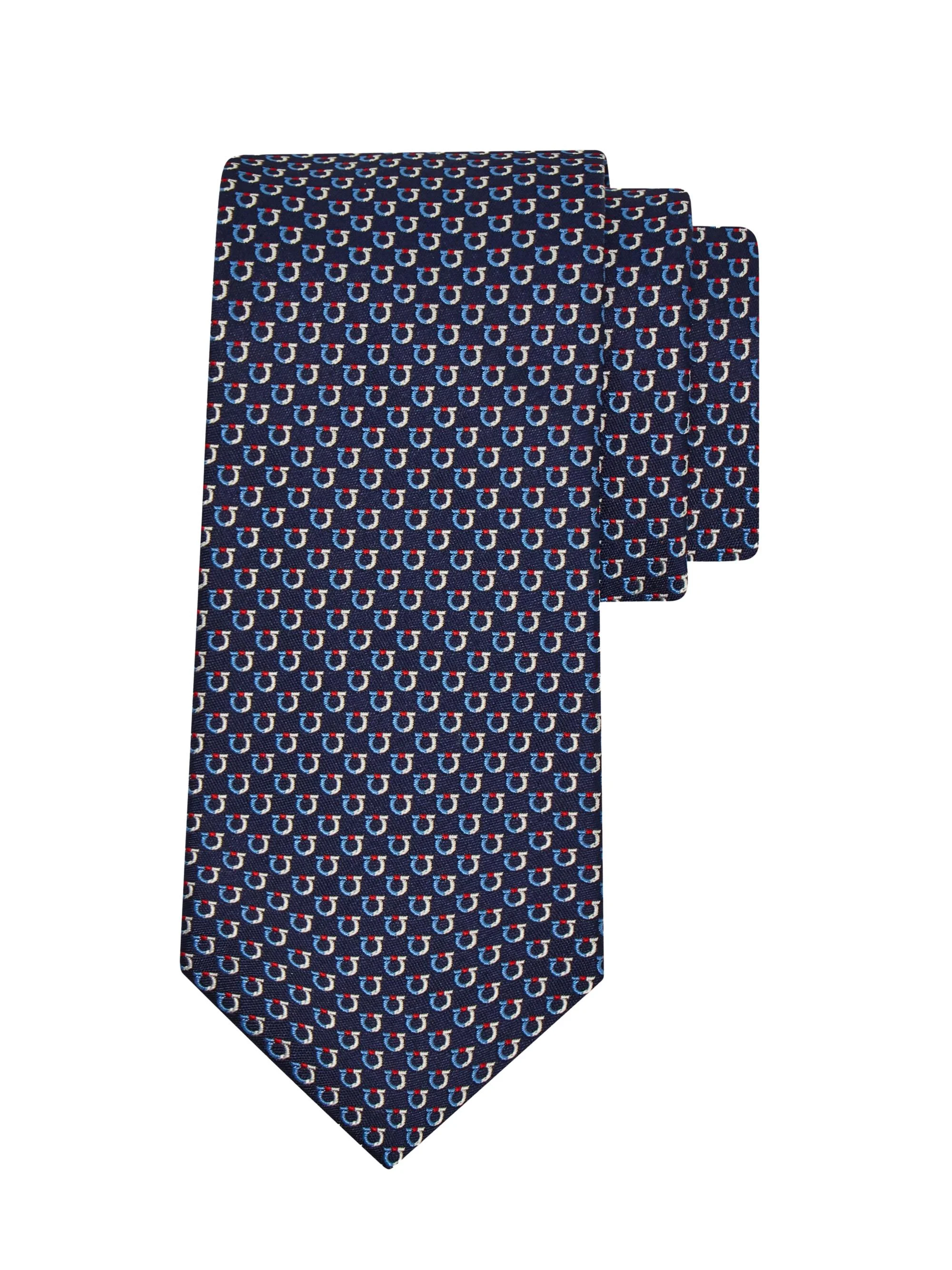 Men's Barzio Gancio Narrow Silk Tie - Blue - 1