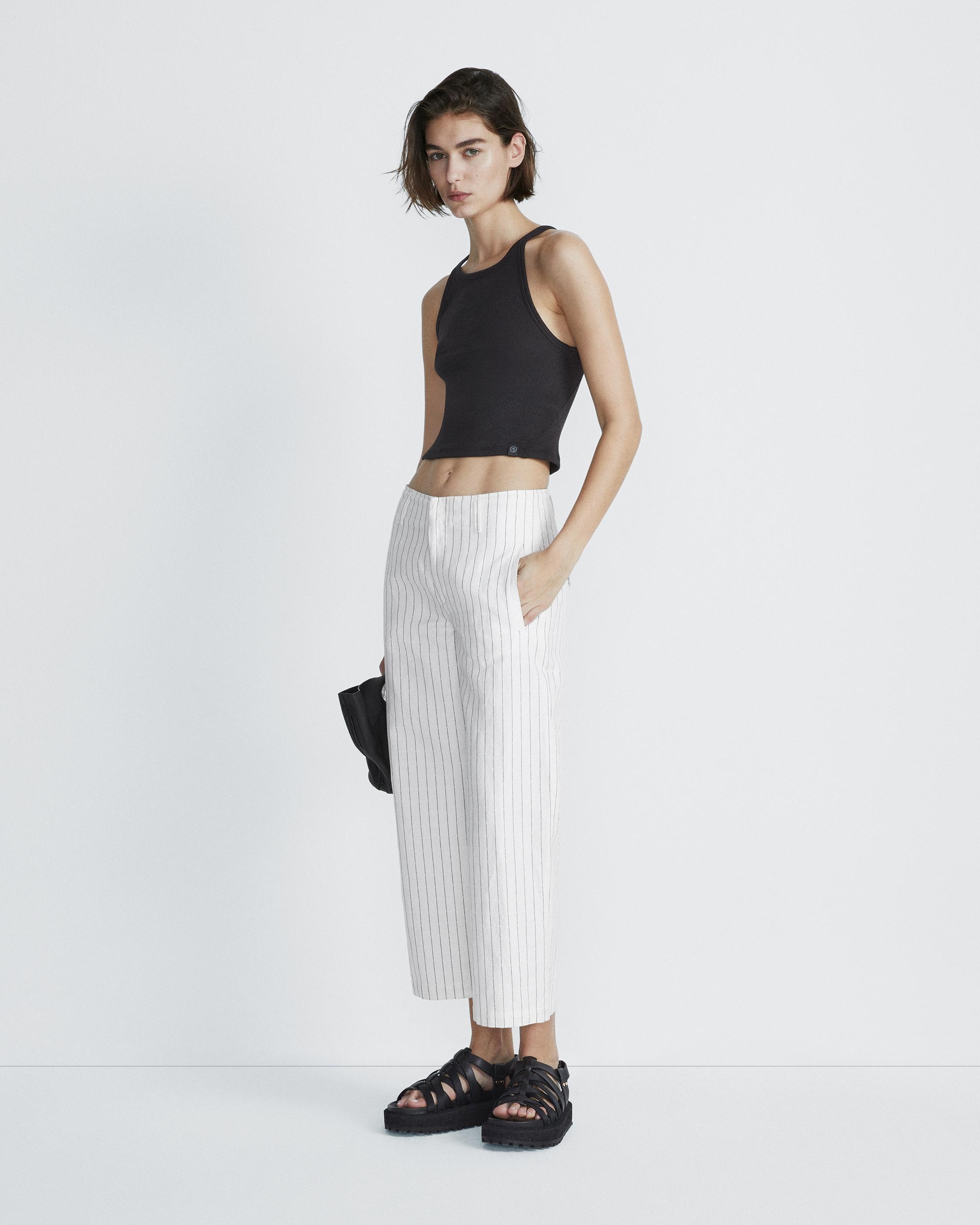Dylan Cropped Linen Stripe Pant
Classic Fit Pant - 3