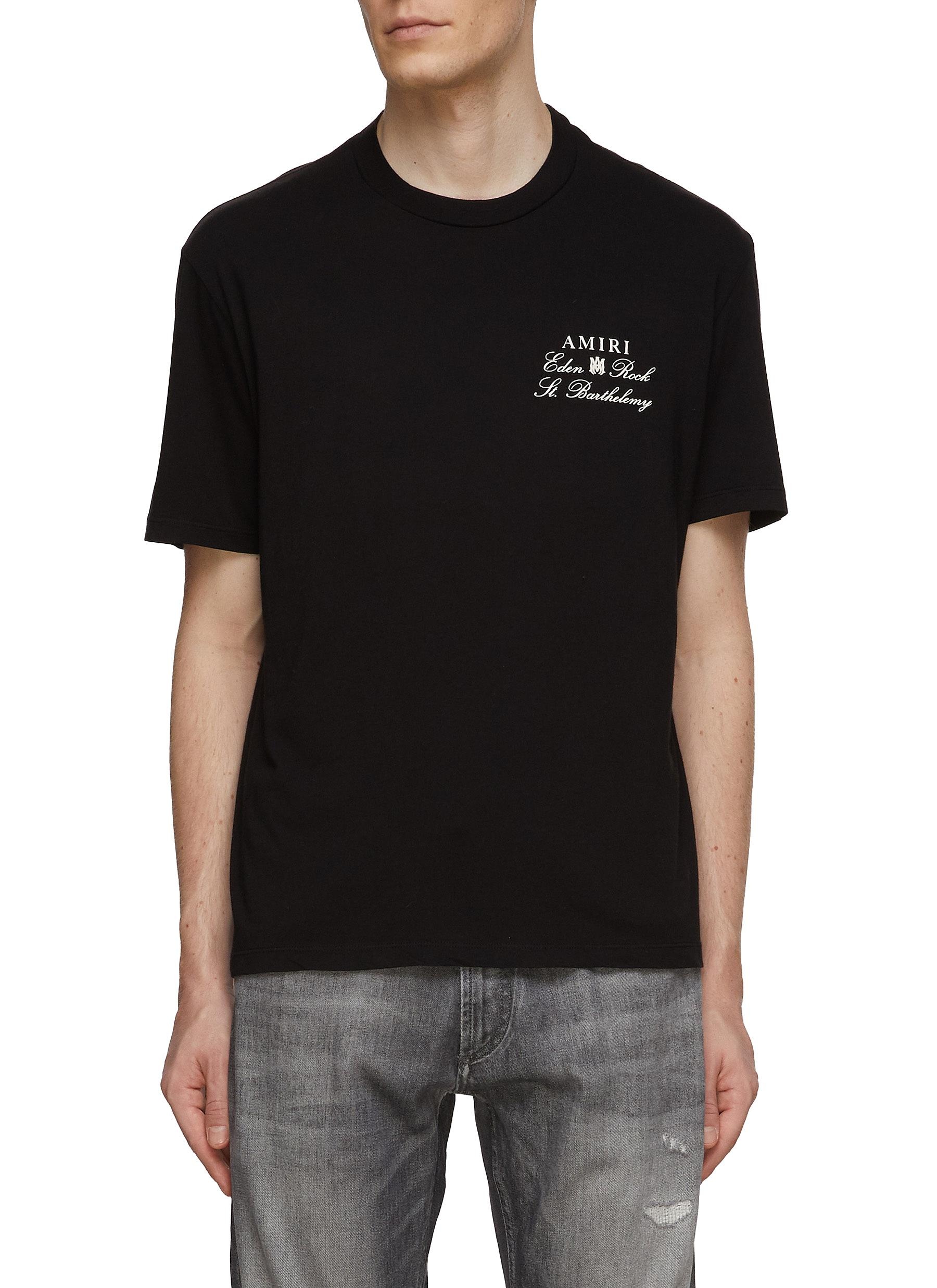 Amiri Eden Rock Tシャツ ブラック 人気グラフィックが際立つ AMIRI X EDEN ROCK GRAPHIC T-SHIRT | lanecrawford | REVERSIBLE