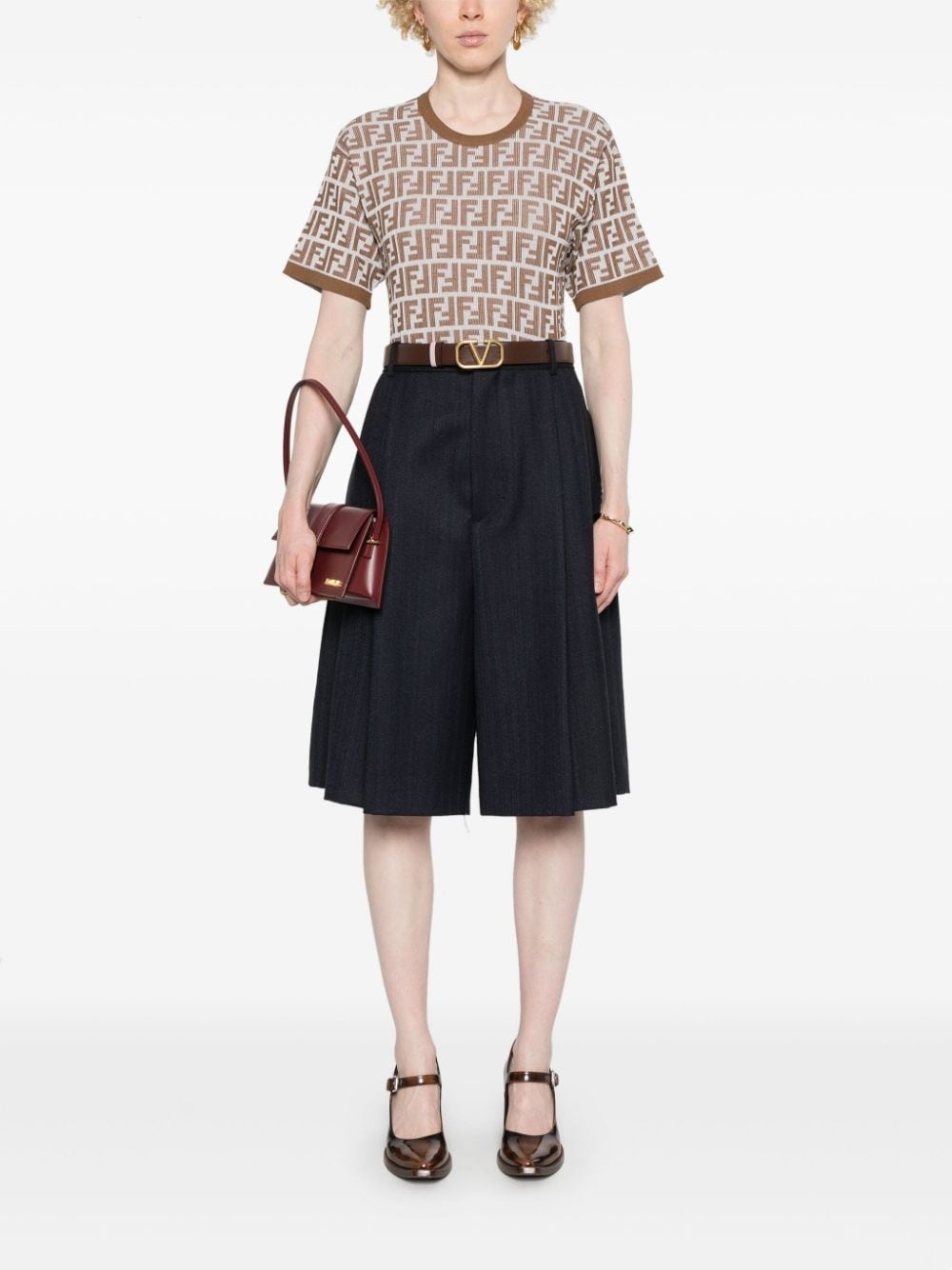 FENDI FF-pattern knitted T-shirt | REVERSIBLE