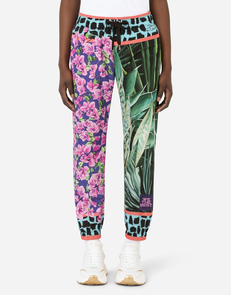 Jersey jogging pants with jungle mix print - 7