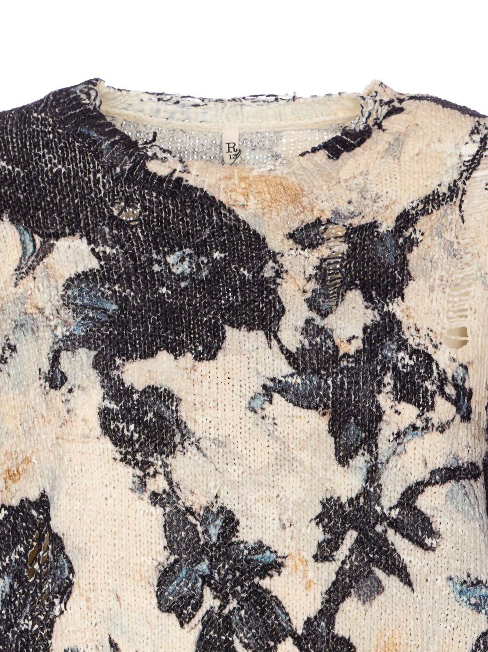 floral-print distressed sweatshirt - 4