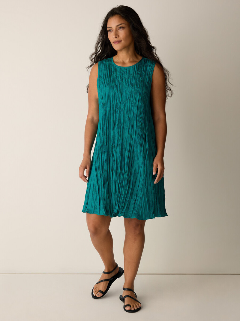 Crushed Silk Round Neck Dress 7