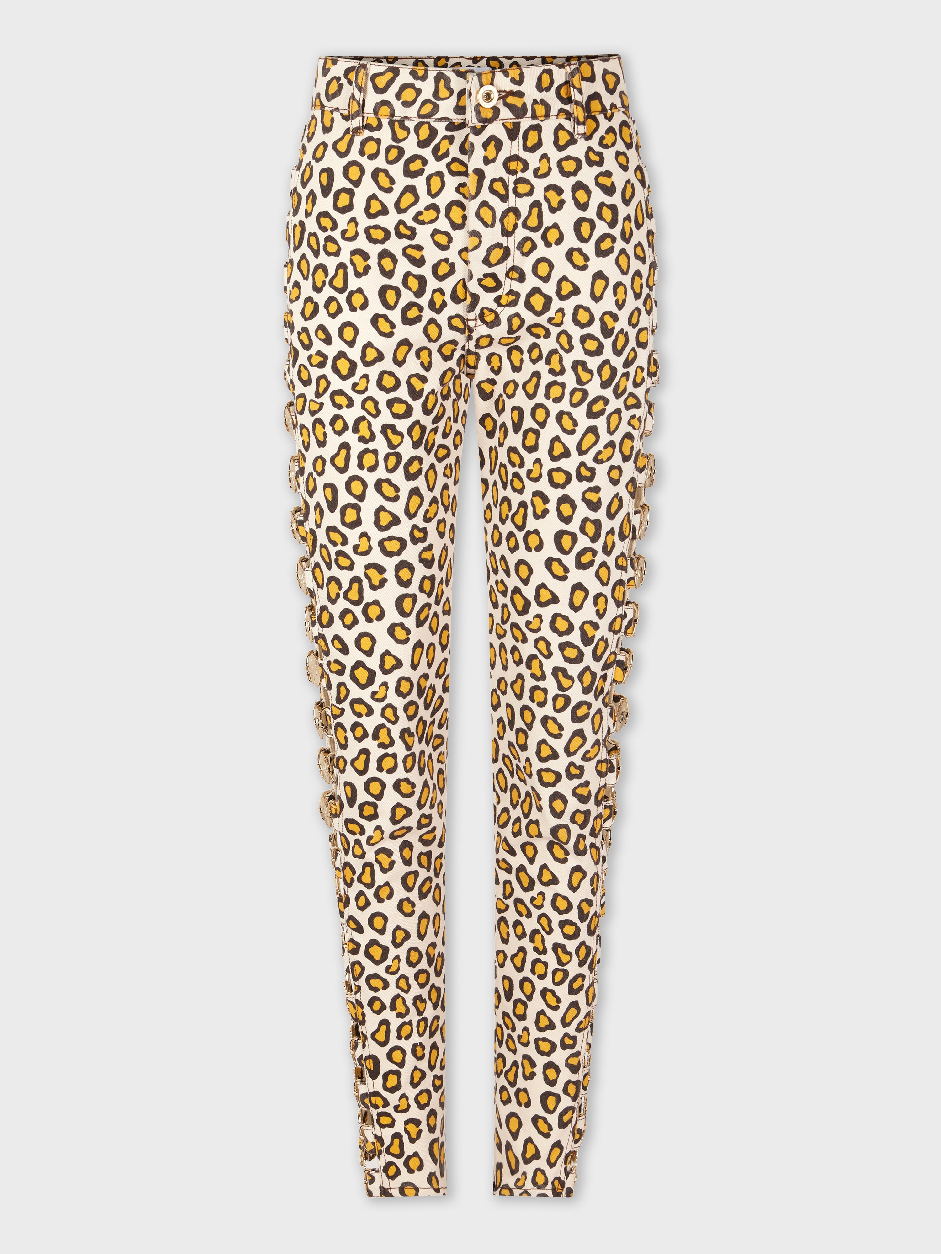 LEOPARD PRINTED FITTED PANTS - 1