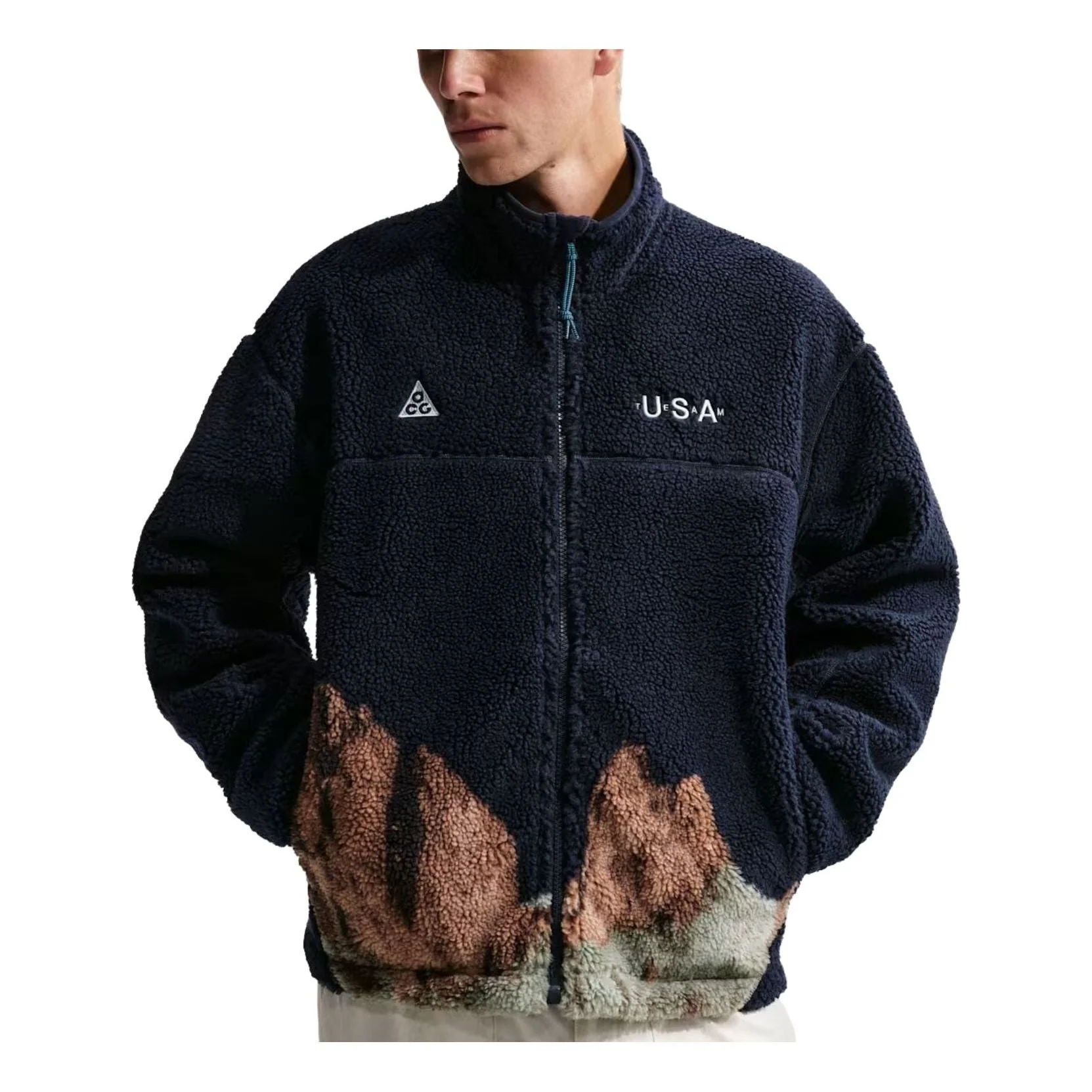 Nike ACG USA Therma-FIT ADV Windproof Full-Zip Fleece Jacket 'Obsidian' HQ5493-451 - 1