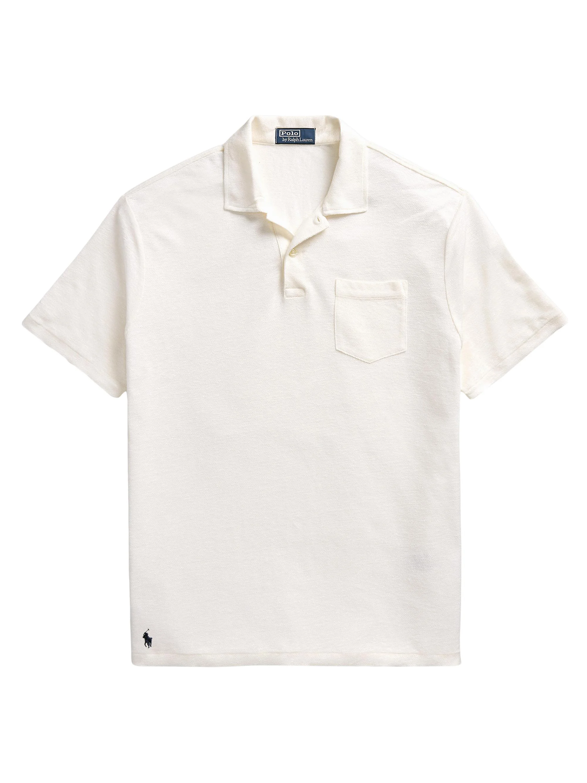 Men's Linen Polo Shirt - White - 1