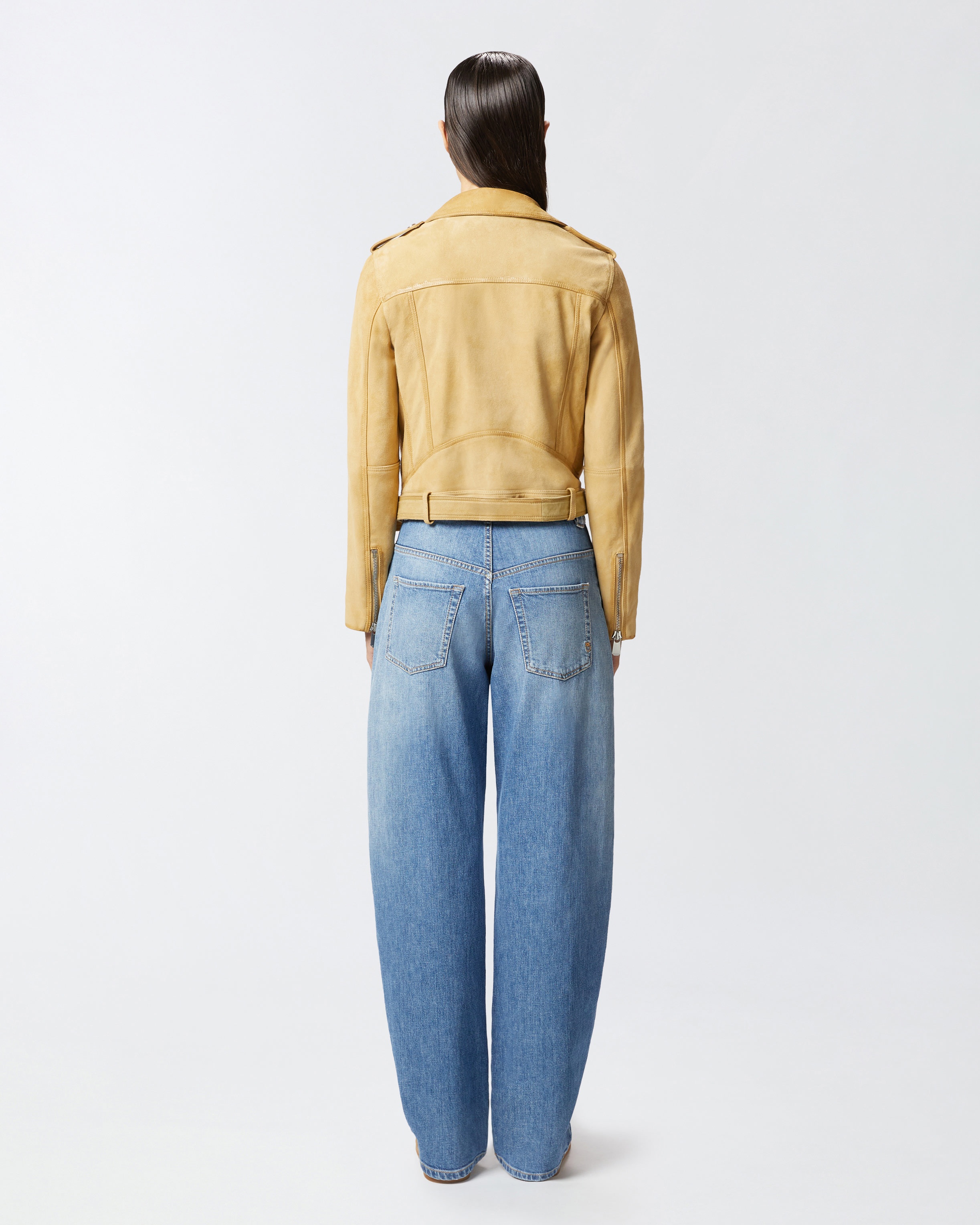SUEDE BIKER JACKET WITH OLD EFFECT - 4