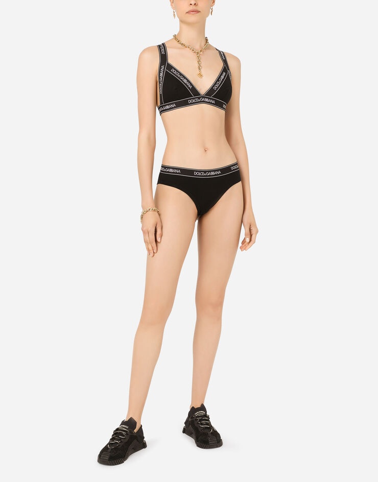 Jersey triangle bra with branded elastic trims - 2