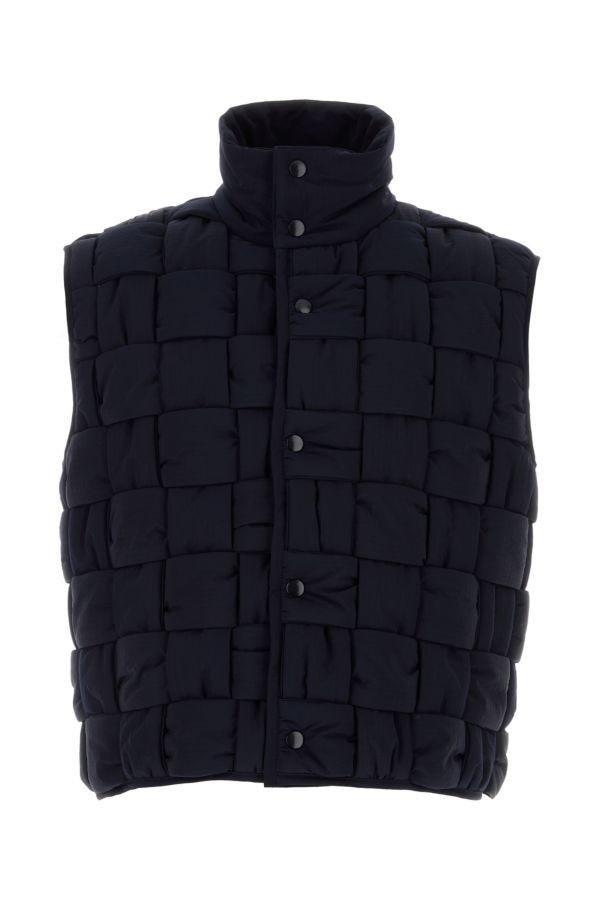 Navy blue nylon padded vest - 1