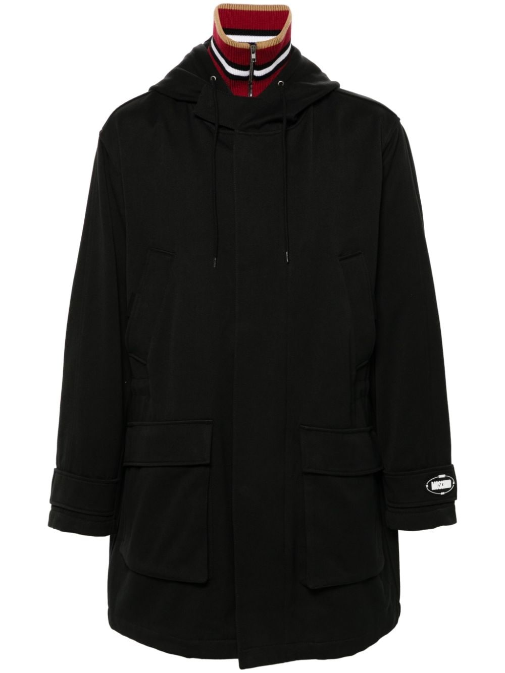 high-neck hooded coat - 1