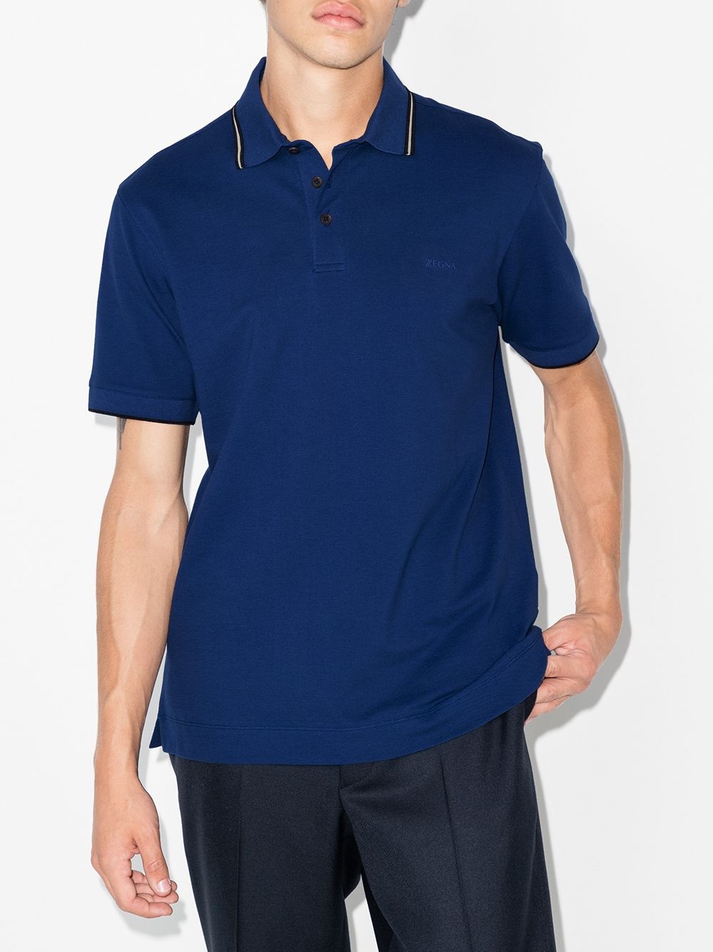 contrast-trim polo shirt - 2