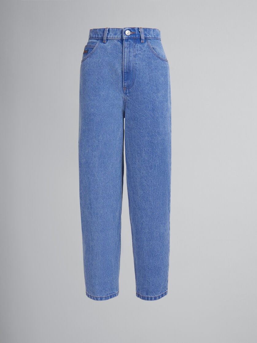 BLUE ORGANIC DENIM CARROT JEANS - 1