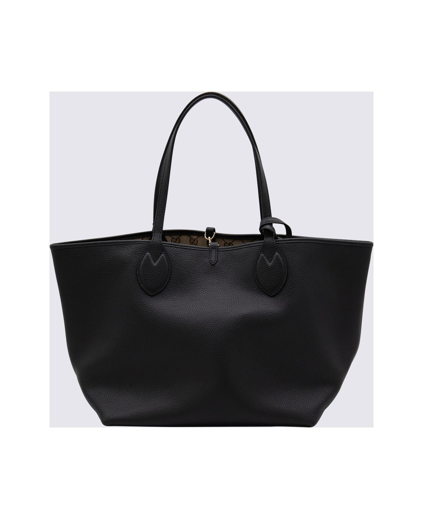 Black Leather Totissima Tote Bag - 3