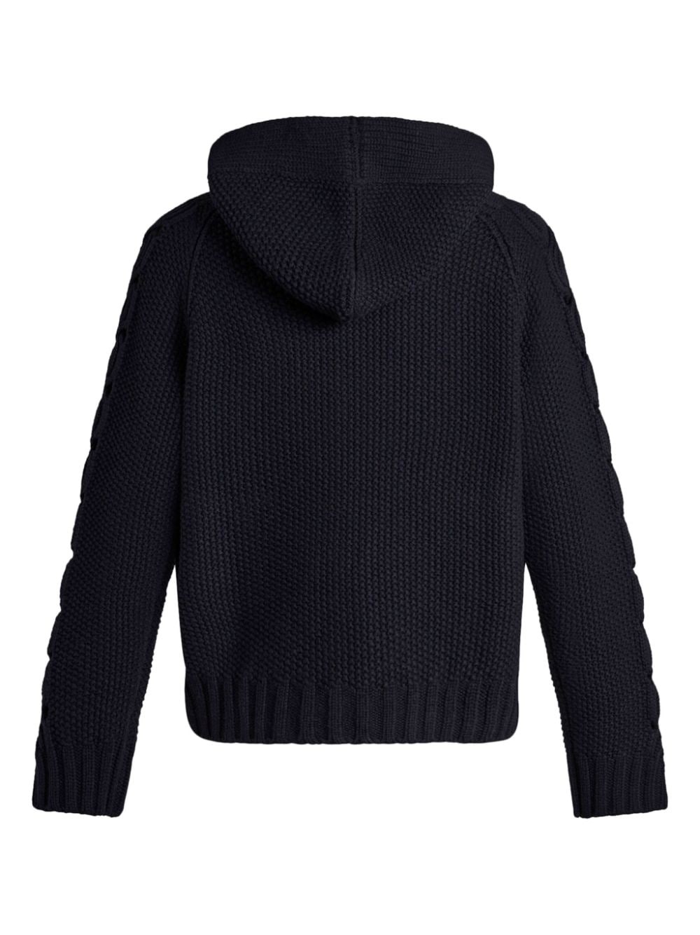 hooded cable-knit cardigan - 7