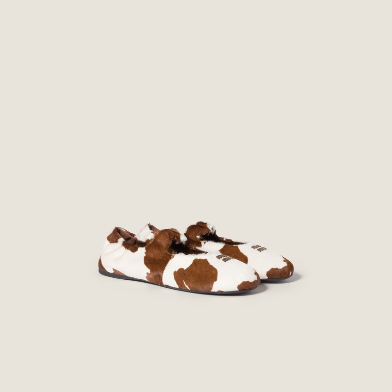 Ruches printed leather ballerinas 1
