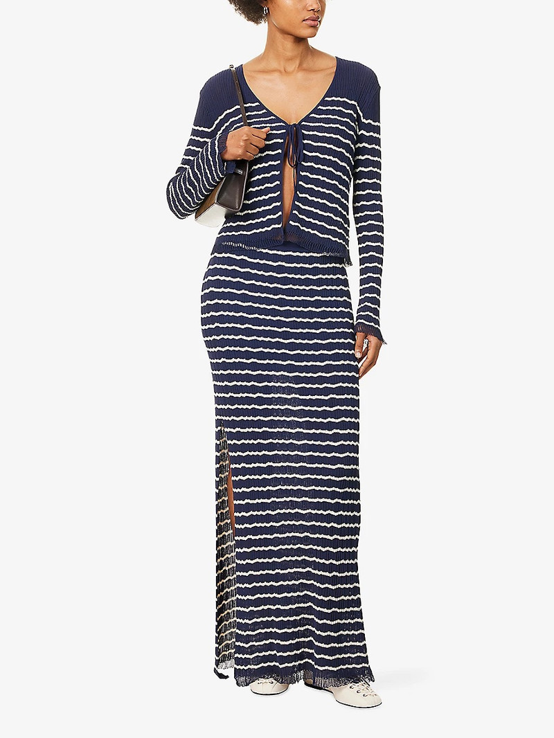 rag & bone Chiara Striped Cotton-Blend Cardigan outlook